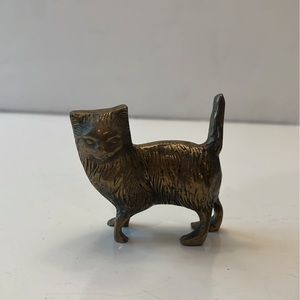 Vintage solid brass walking kitty statue/figurine.